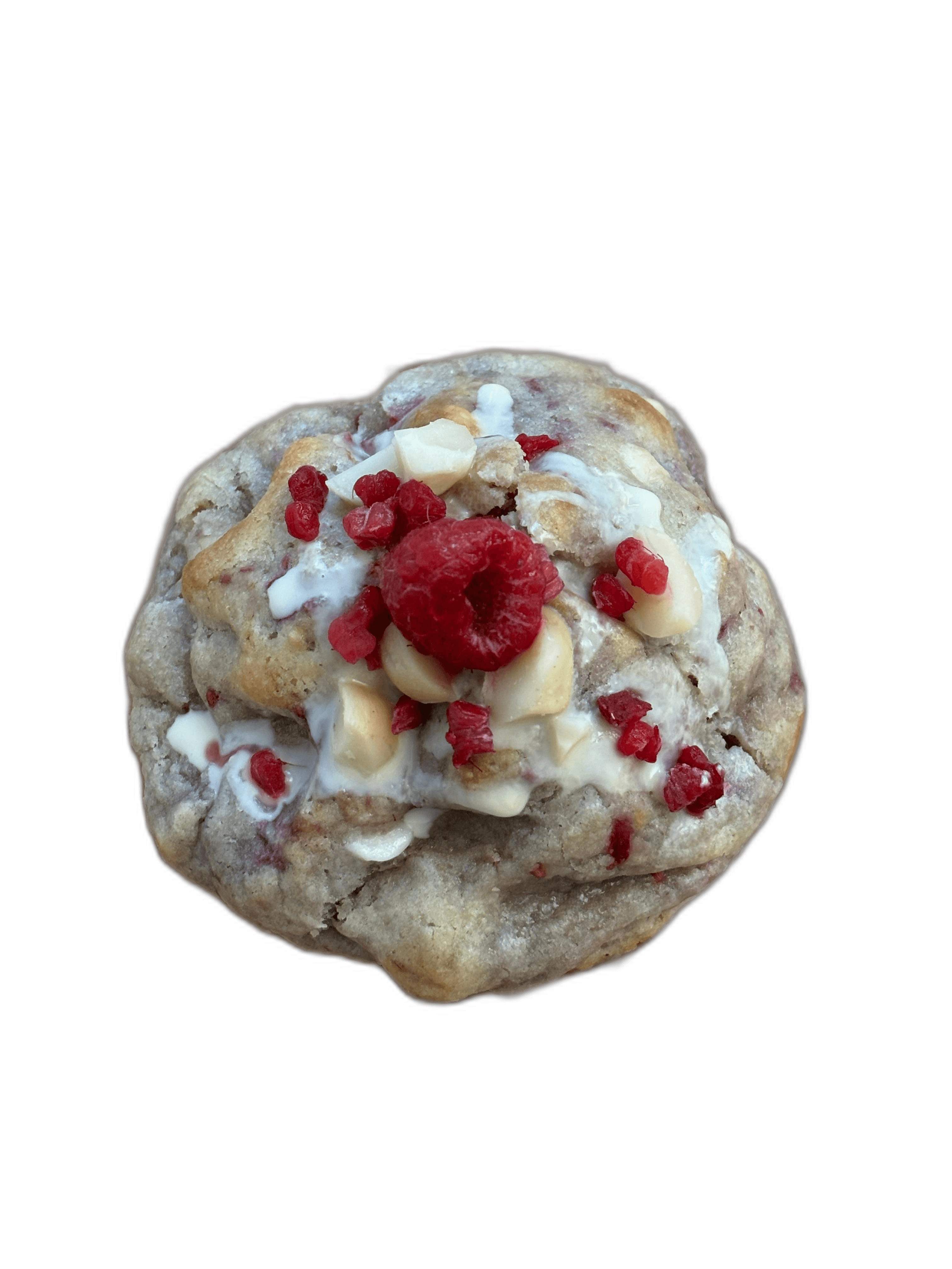 Cookie La Chingona de frambuesa, chocolate blanco y macadamia, galleta especial artesanal Cookie Club